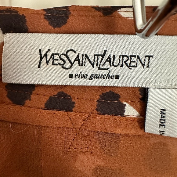 Yves Saint Laurent Pleated Animal Print Silk Skirt - Picture 4 of 8